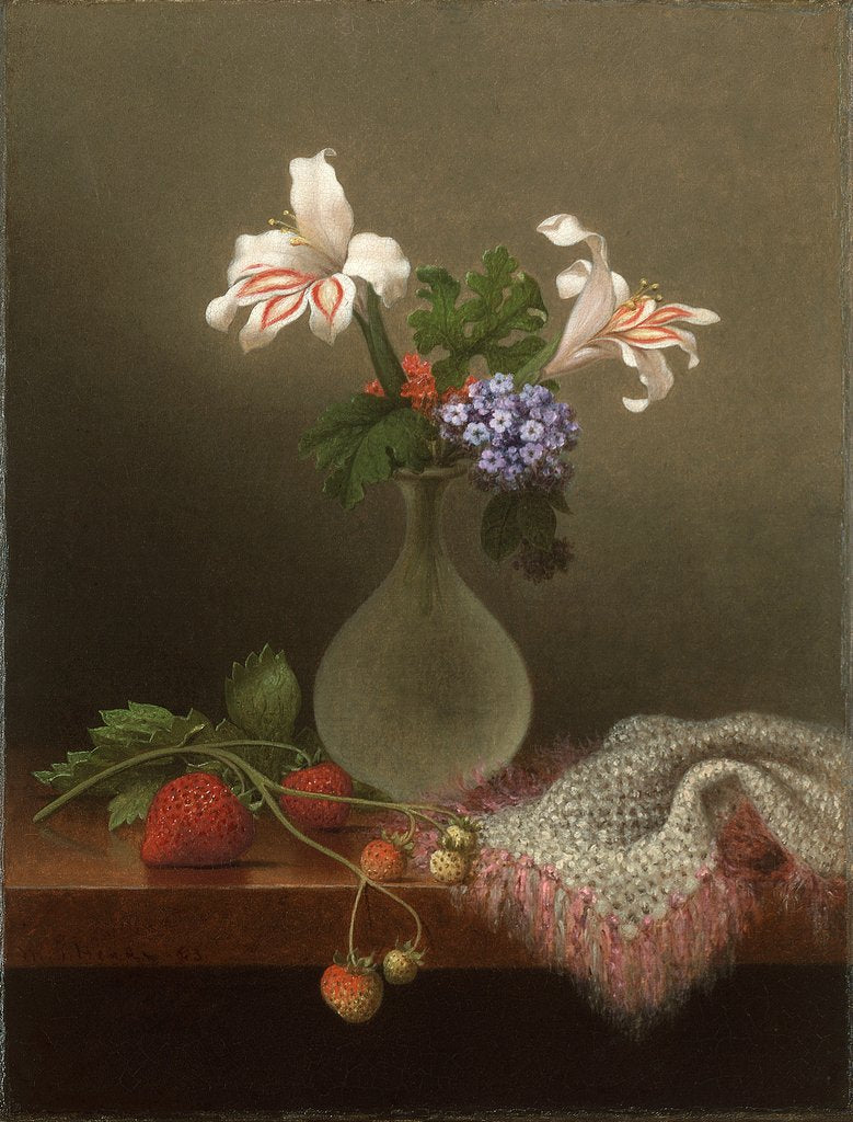 Detail of A Vase of Corn Lilies and Heliotrope, 1863 by Martin Johnson Heade