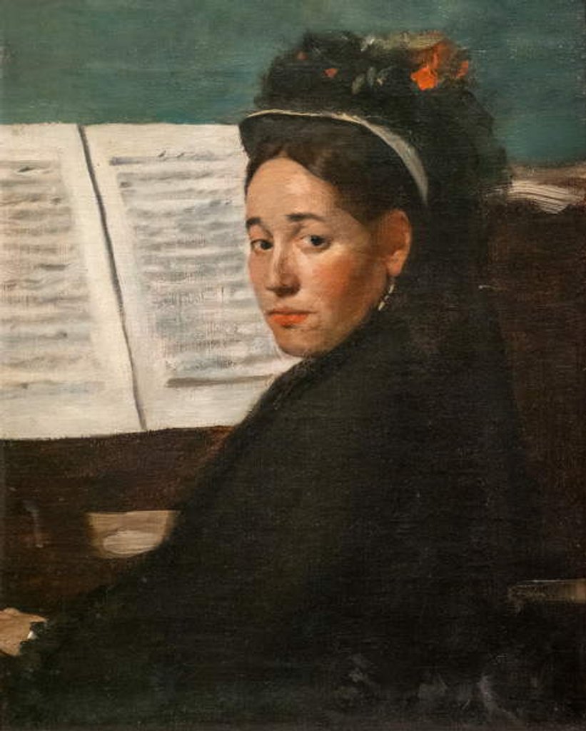 Detail of Miss Dihau at the piano. Around 1870 by Edgar Degas