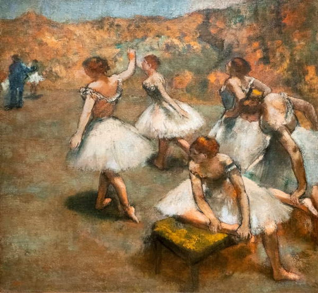 Detail of Dancers on the stage by Edgar Degas