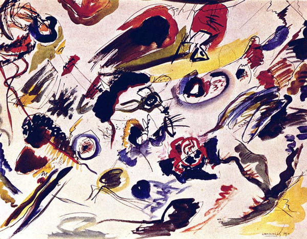 Detail of The first abstract watercolor, 1910 by Wassily Kandinsky