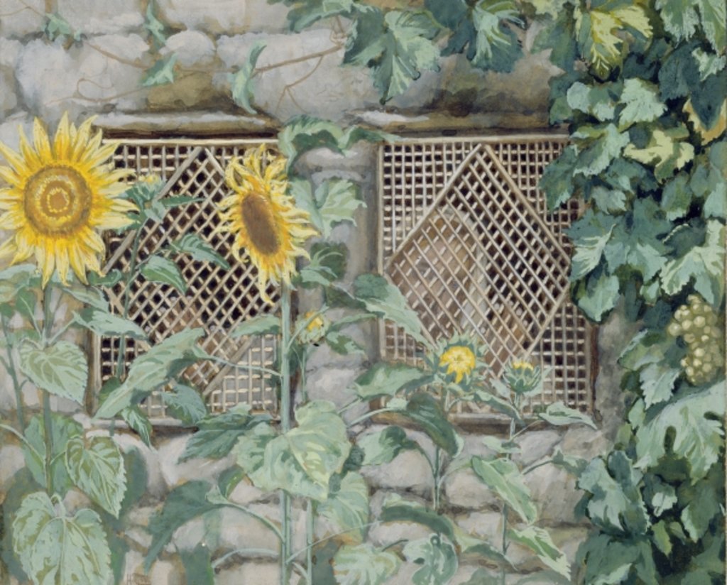 Detail of Jesus Looking through a Lattice with Sunflowers by James Jacques Joseph Tissot