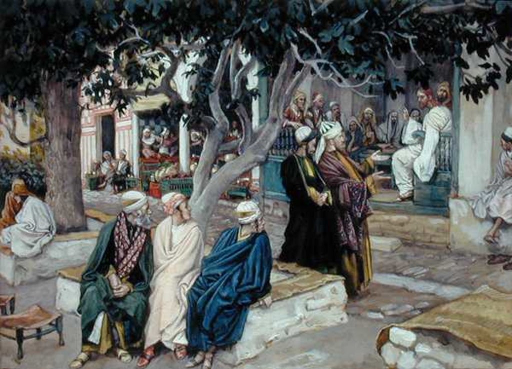 Detail of Jesus in a meeting with St. Matthew by James Jacques Joseph Tissot