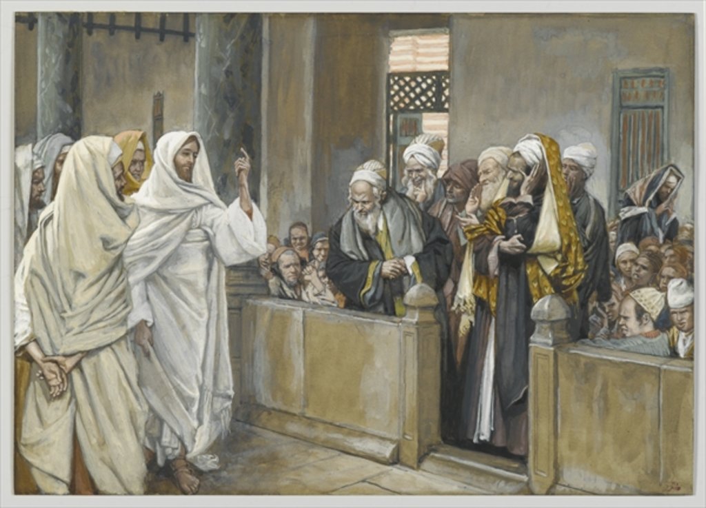 Detail of The Chief Priests Ask Jesus by What Right Does He Act in This Way by James Jacques Joseph Tissot