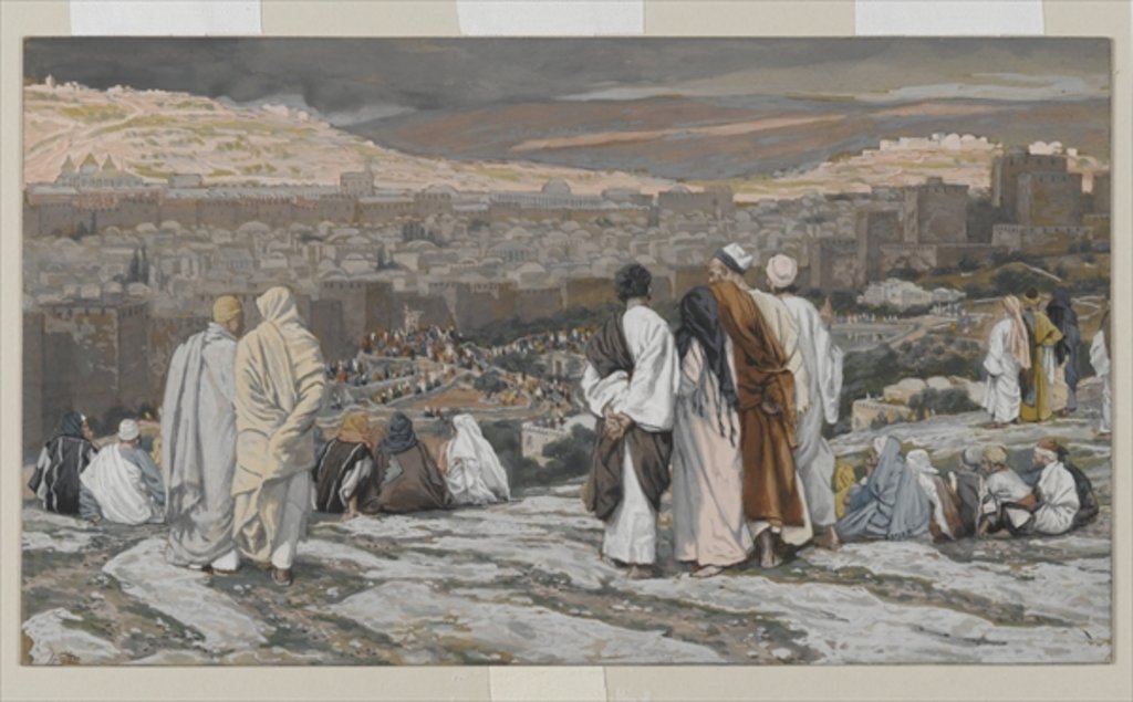 Detail of The Disciples Having Left Their Hiding Place Watch from Afar in Agony by James Jacques Joseph Tissot