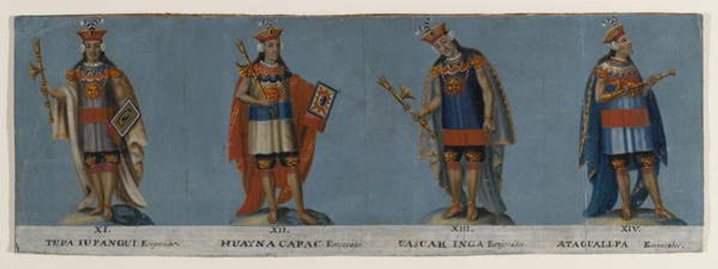 Detail of Four Inca Kings: Tupac Yupanqui, Huayna Capac, Huascar Inca, Atahuallpa by Unknown Artist