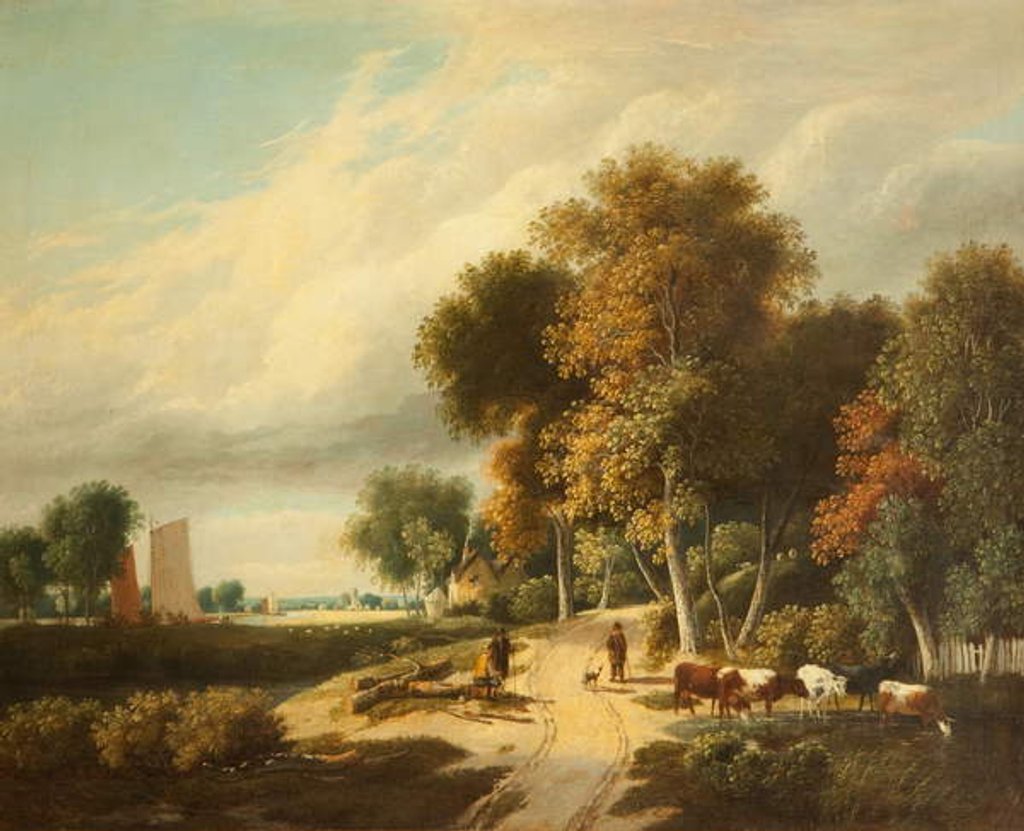 Detail of A Scene in Norfolk by Samuel David Colkett