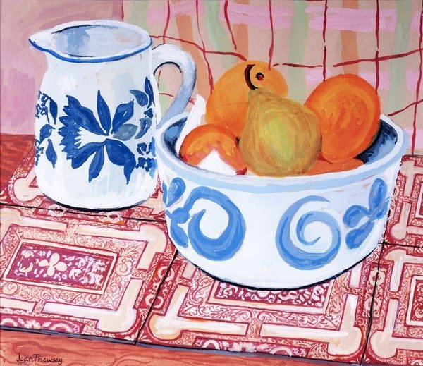 Detail of Still-Life; Blue and White Bowl and Jug, 2014 by Joan Thewsey