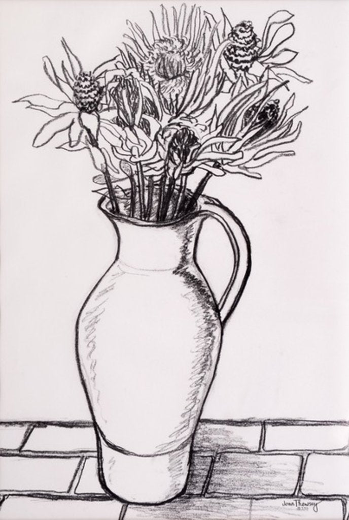 Detail of Brown Jug with Dried Flowers, 2000 by Joan Thewsey