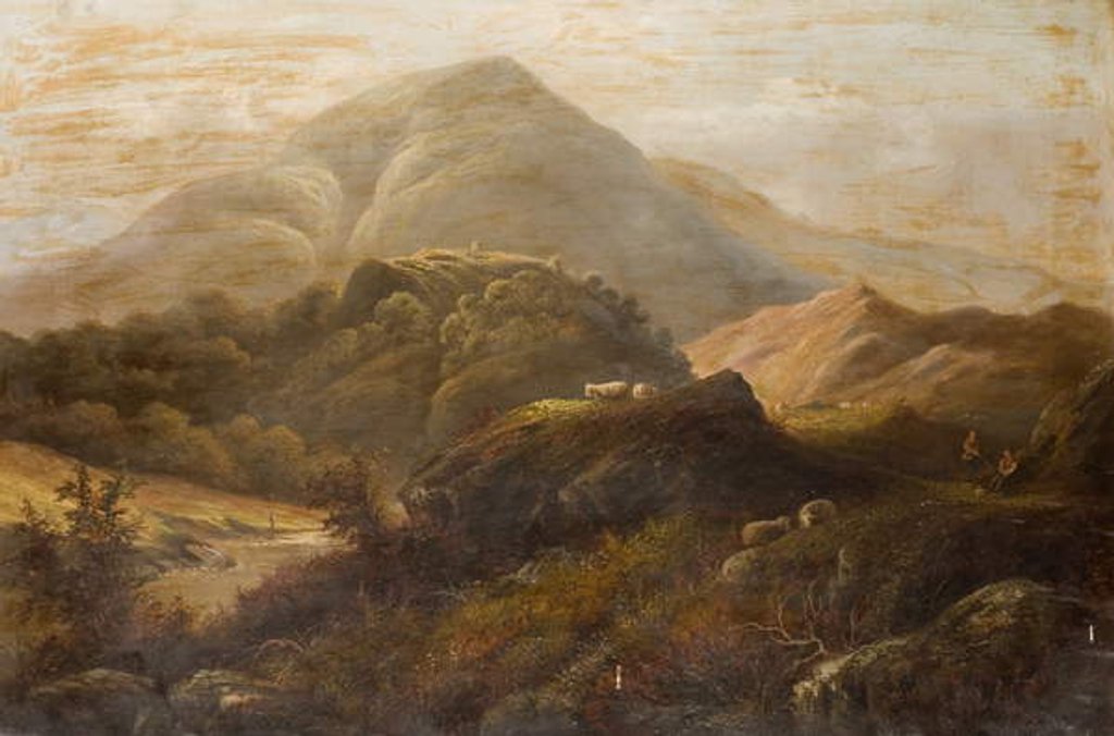 Detail of Landscape with Sheep by Anthony Graham