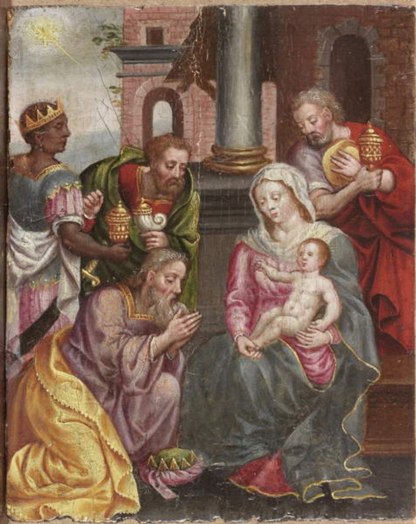 Detail of Adoration of the Magi by School European