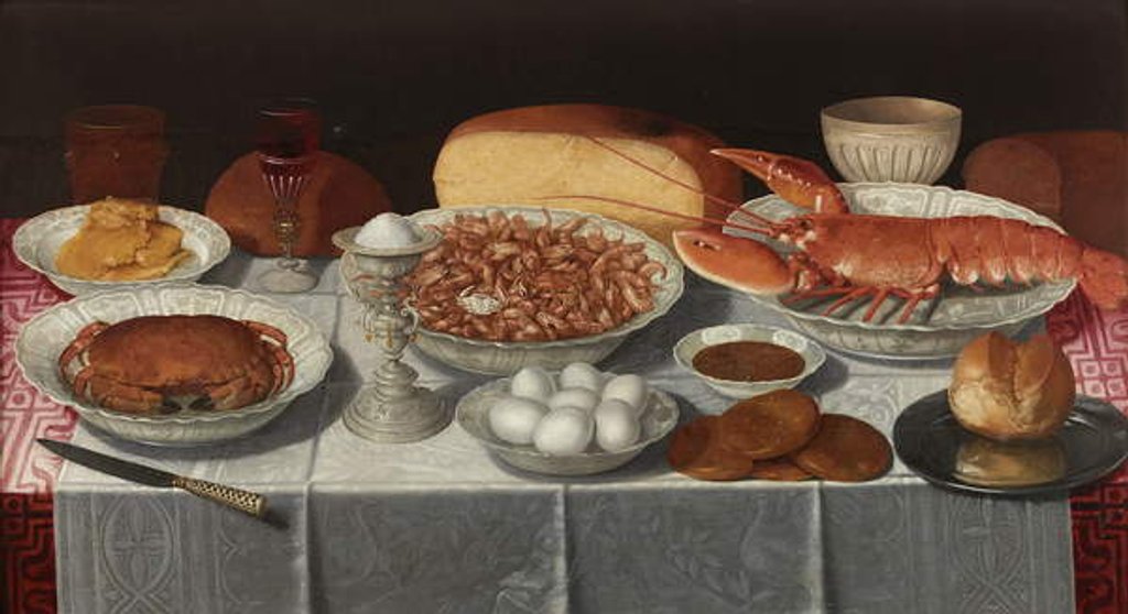 Detail of Still Life with Shellfish and Eggs by Georg Flegel