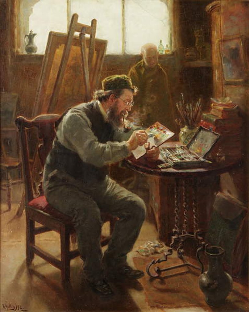 Detail of Portrait of Stephen Brownlow, 1892 by Ralph Hedley