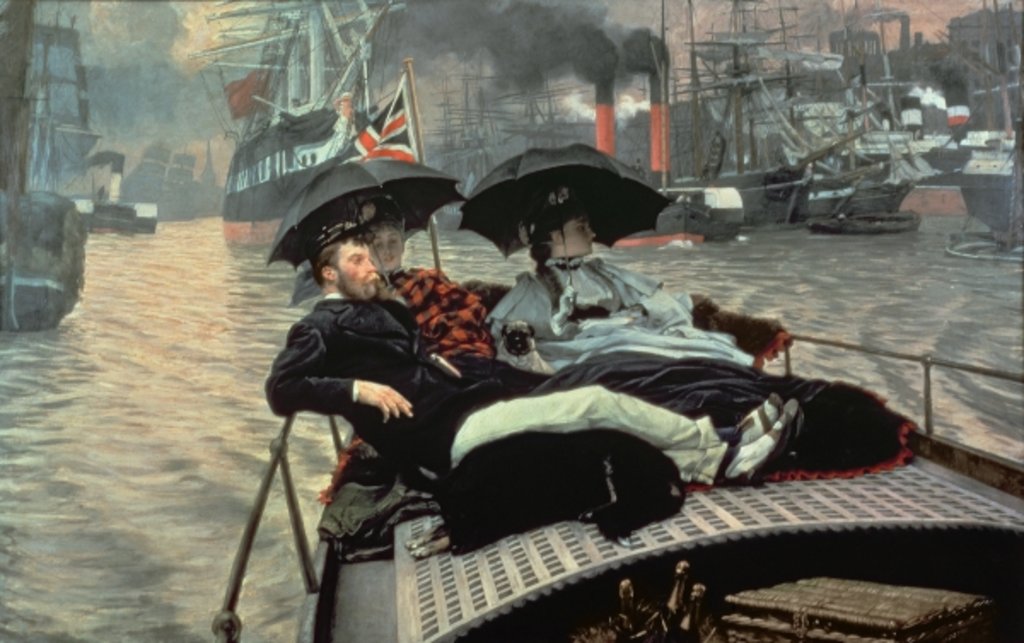 Detail of The Thames, 1876 by James Jacques Joseph Tissot