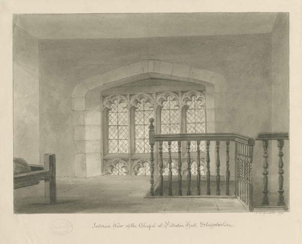 Detail of Pillaton Hall - Interior of Chapel by John Chessell Buckler