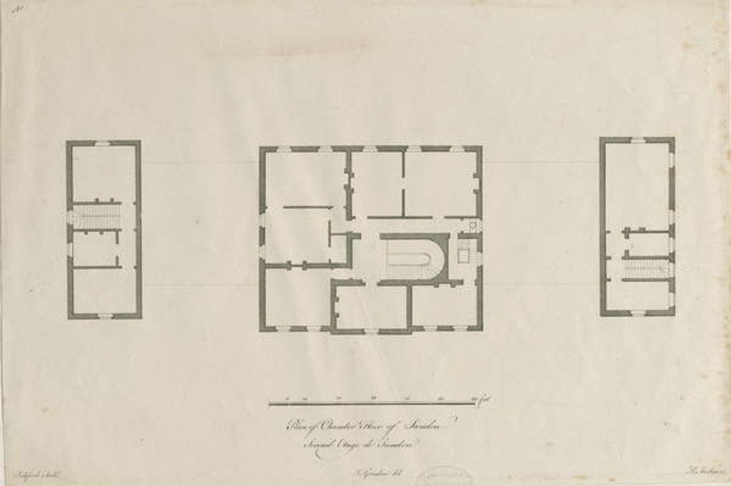 Detail of Sandon Hall - Plan of Chamber floor by Joseph Pickford