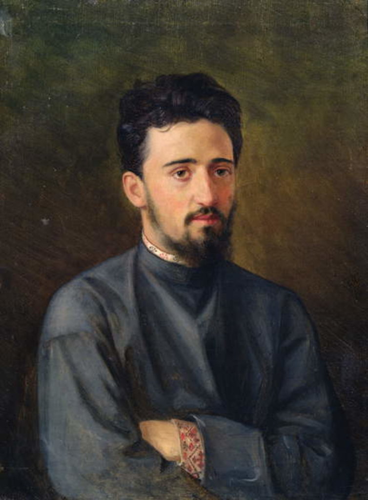 Detail of Portrait of Vsevolod M. Garshin, 1878 by Mikhail Georgievich Malyshev