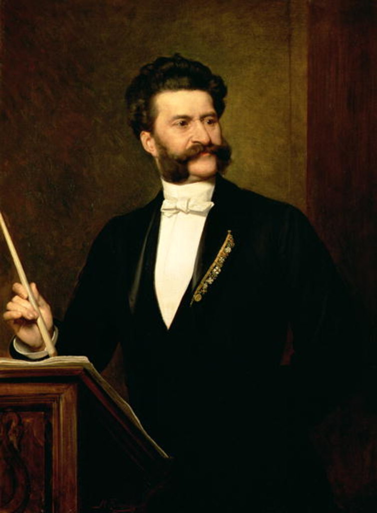 Detail of Johann Strauss the Younger, 1888 by August Eisenmenger