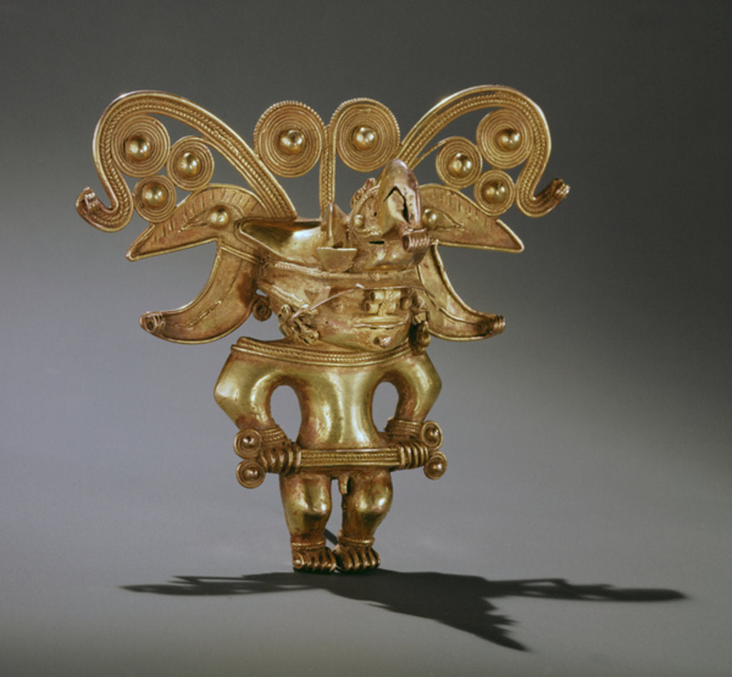 Detail of Tairona warrior figure pendant by Pre-Columbian Pre-Columbian