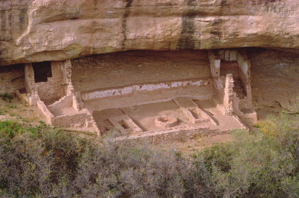 Detail of Remains of Pueblo Indian dwellings with entrance to a Kiva, built 11th-14th century by Anonymous