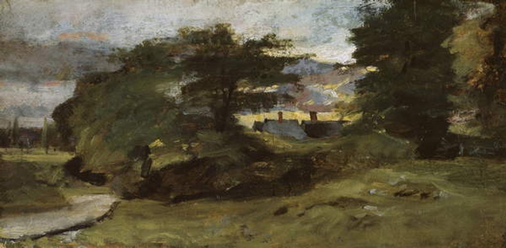 Detail of Landscape with Cottages, 1809-10 by John Constable