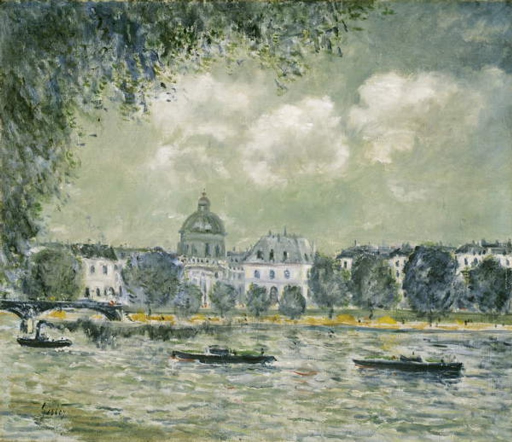 Detail of Landscape along the Seine with the Institut de France and the Pont des Arts, c.1875 by Alfred Sisley