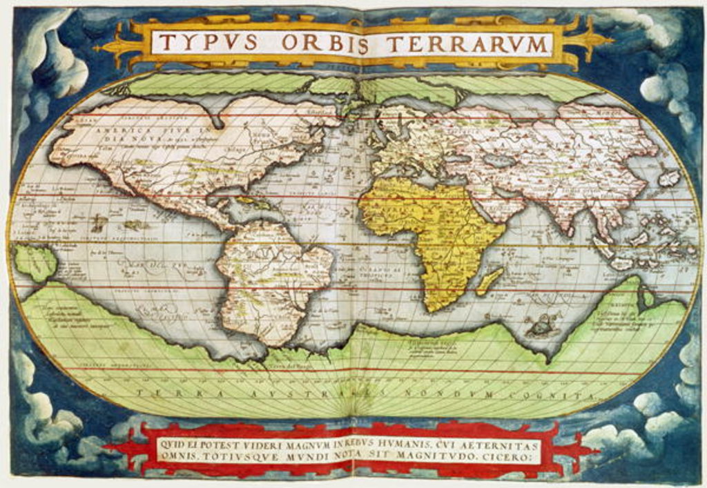 Detail of Map charting Sir Francis Drake's circumnavigation of the globe by English School