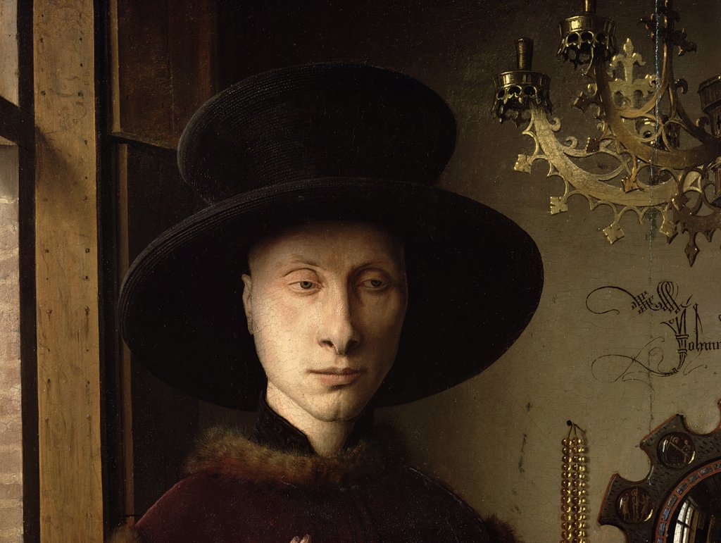 Detail of Portrait of Giovanni Arnolfini and his Wife, detail, 1434 by Jan van Eyck