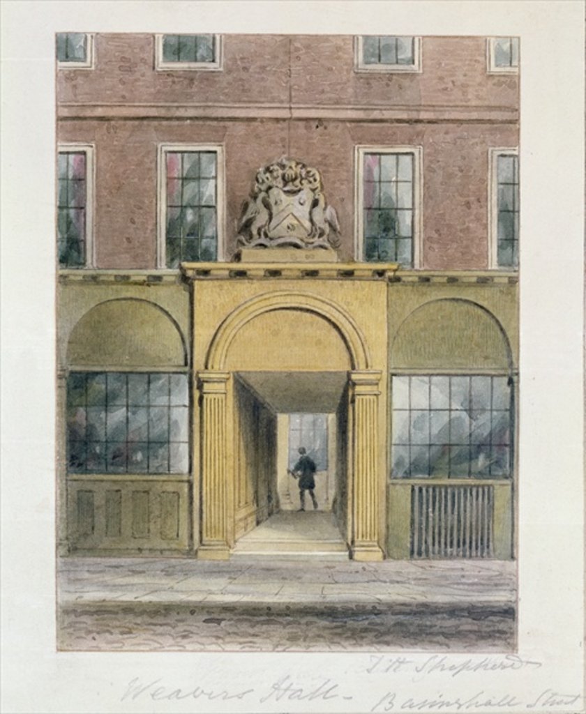 Detail of The Entrance to Weavers Hall, 1854 by Thomas Hosmer Shepherd