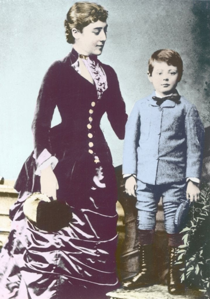 Detail of Winston Churchill with his mother, Lady Randolph Churchill by English Photographer