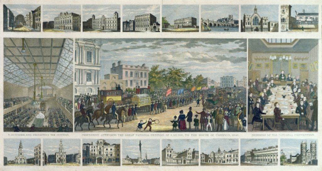 Detail of Scenes Associated with the Presentation of the Petition to Parliament by Thomas Duncombe in 1842 by English School