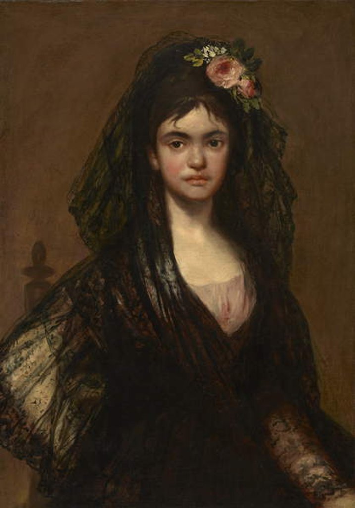 Detail of The Madrileña, late 19th century by Francisco Jose de Goya y Lucientes