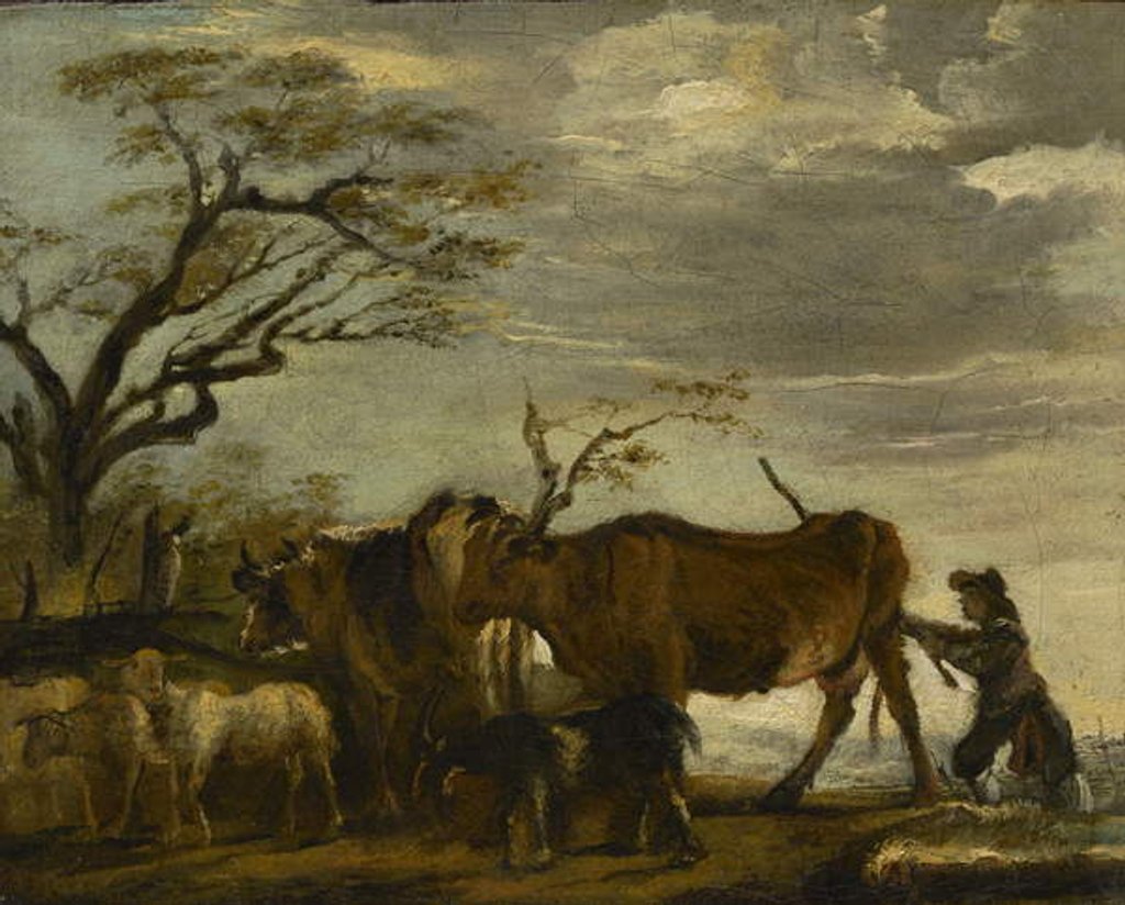 Detail of A Peasant Driving Cattle, Sheep and Goats in a Landscape, c.1785 by Thomas Gainsborough