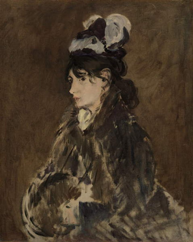 Detail of Berthe Morisot, c.1873 by Edouard Manet