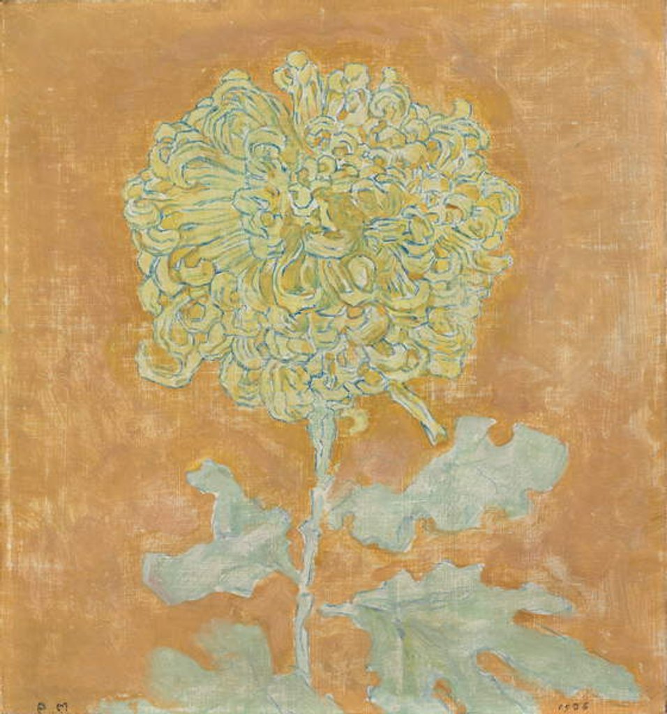 Detail of Chrysanthemum, 1906-1942 by Piet Mondrian