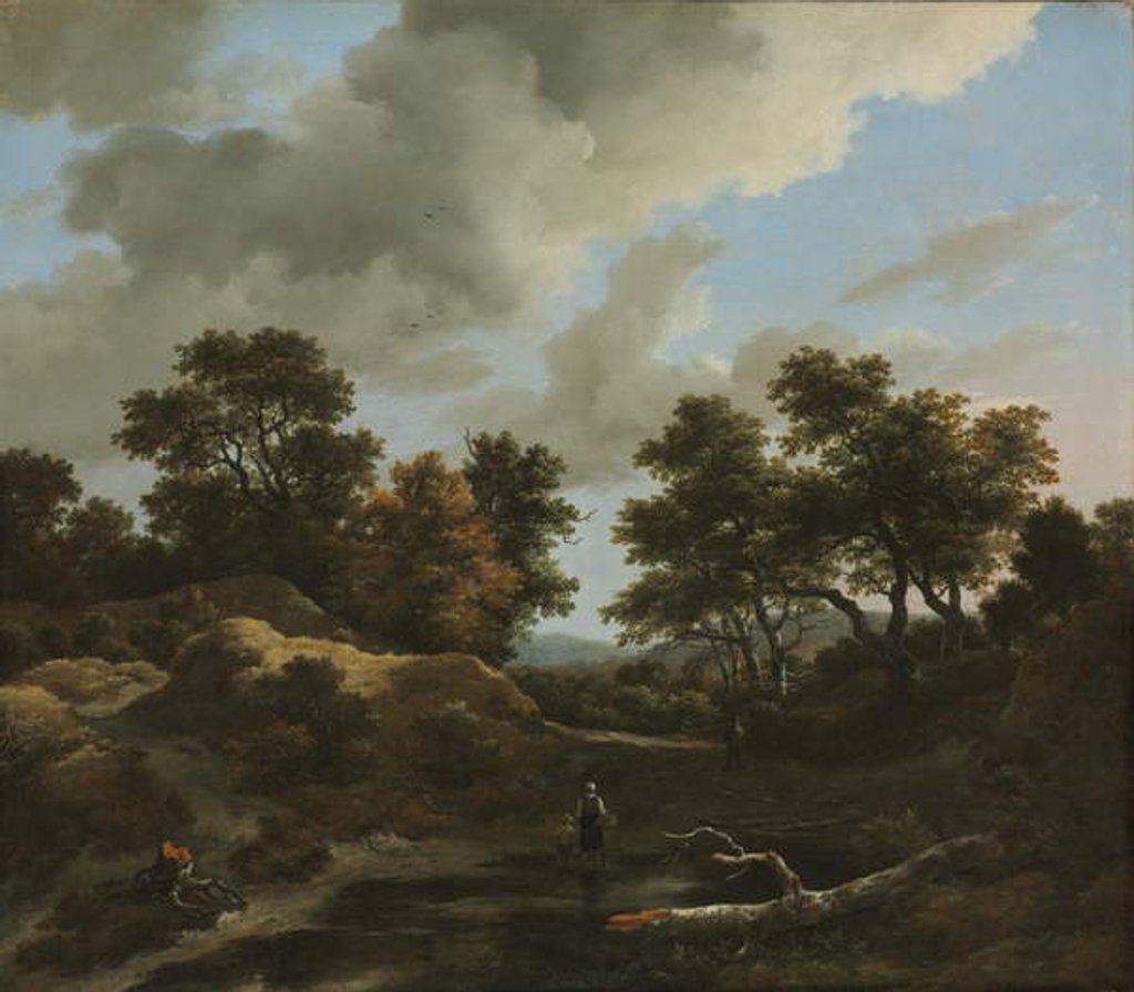 Detail of Wooded and Hilly Landscape, 1660s by Jacob Isaaksz. or Isaacksz. van Ruisdael