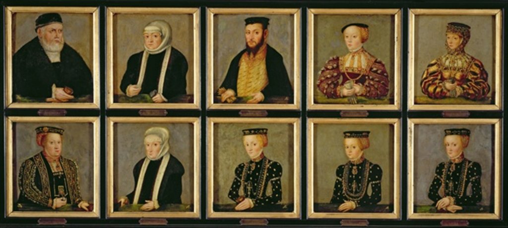 Detail of Portraits of Members of the Jagiellonian Dynasty, c.1565 by Lucas the Younger Cranach