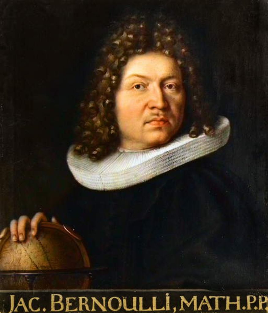 Detail of Portrait of Jacques Bernoulli - Swiss mathematician by Unknown artist