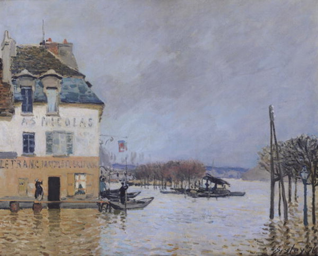 Detail of The Flood at Port-Marly, 1876 by Alfred Sisley