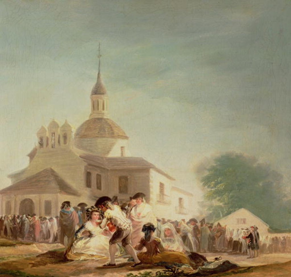 Detail of The Hermitage of San Isidro, Madrid, 1788 by Francisco Jose de Goya y Lucientes