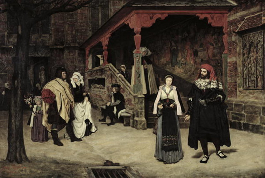 Detail of The Meeting of Faust and Marguerite, 1860 by James Jacques Joseph Tissot