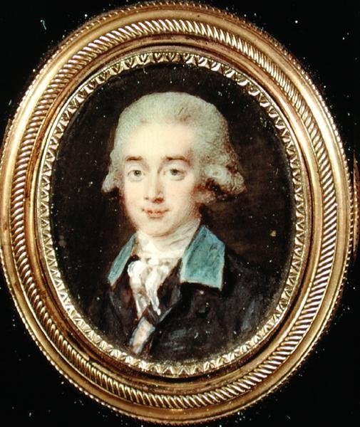 Detail of Portrait miniature of Count Hans Axel von Fersen by Noel Halle