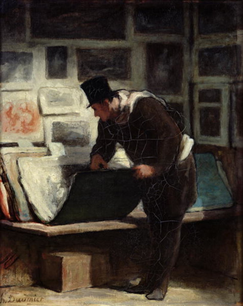 Detail of The Collector of Engravings, c.1860-62 by Honore Daumier