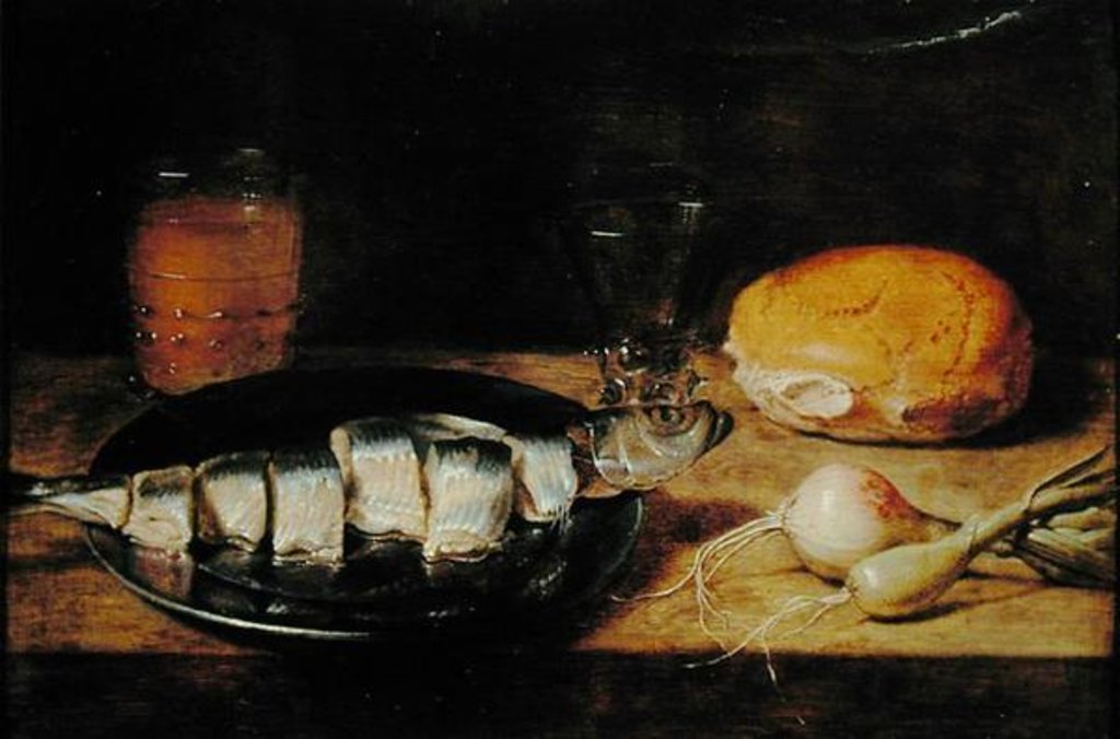 Detail of Still Life with a Herring by Flemish School