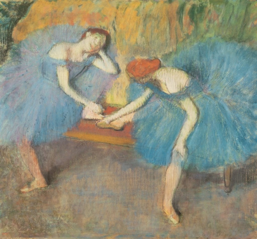 Detail of Two Dancers at Rest or, Dancers in Blue, c.1898 by Edgar Degas