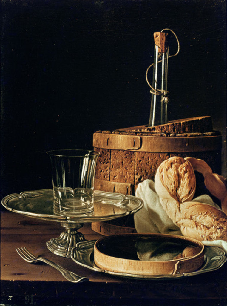 Detail of Still Life. The Snack by Luis Egidio Menendez or Melendez