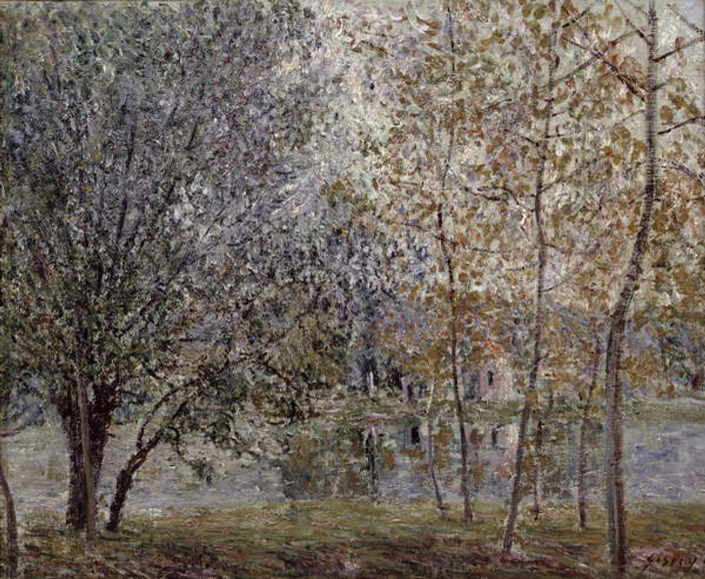 Detail of The Loing Canal in Spring, 1892 by Alfred Sisley