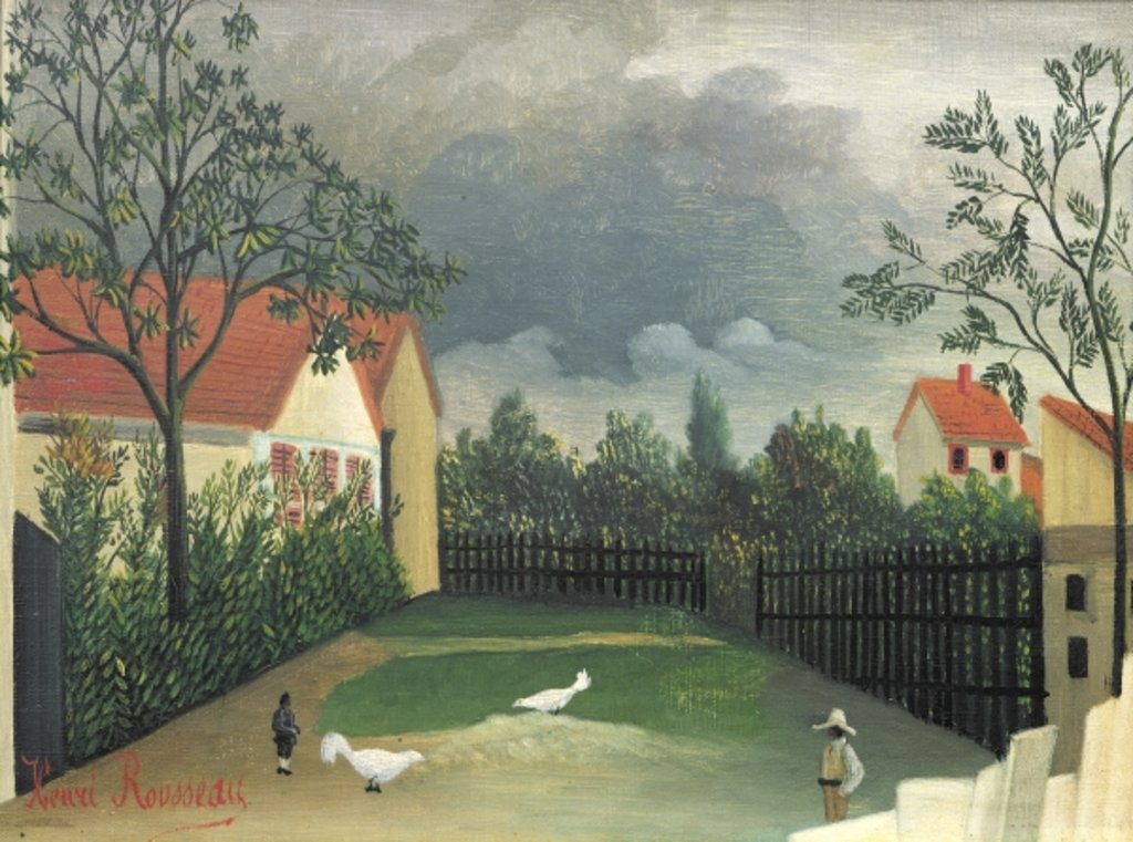 Detail of The Farm Yard, 1896-98 by Henri J.F. Rousseau