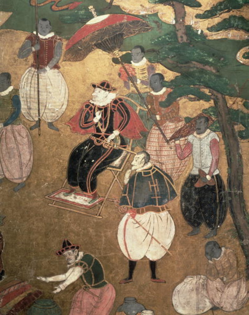 Detail of The Arrival of the Portuguese in Japan by School Japanese