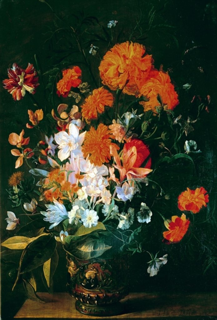 Detail of Vase of Flowers by Hieronymus the Elder Galle