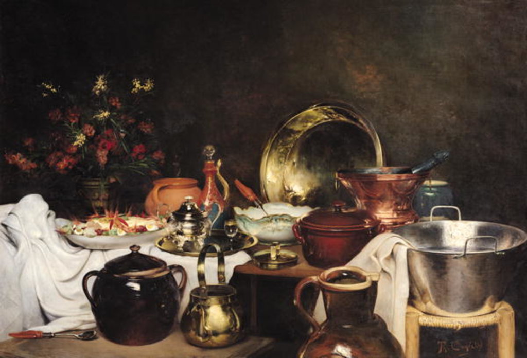 Detail of Still Life by Theodore Charles Ange Coquelin